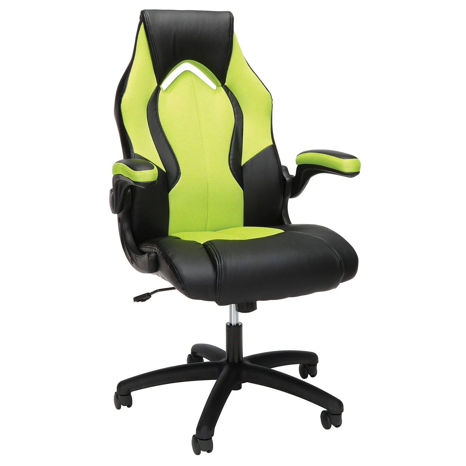 OFM ESS Collection High-Back Racing Style Bonded Leather Gaming Chair. in Green (ESS-3086-GRN)