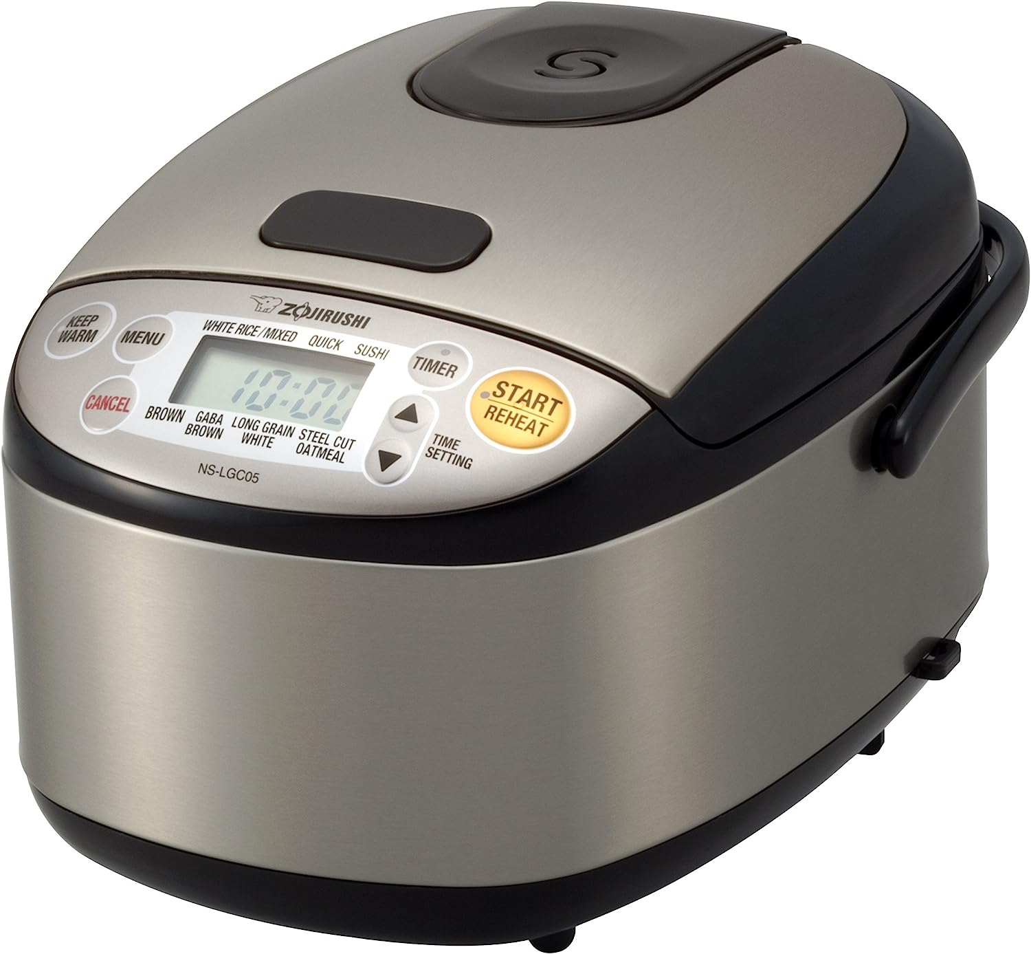Zojirushi NS-LGC05XB Micom Rice Cooker & Warmer. 3-Cups (uncooked). Stainless Black