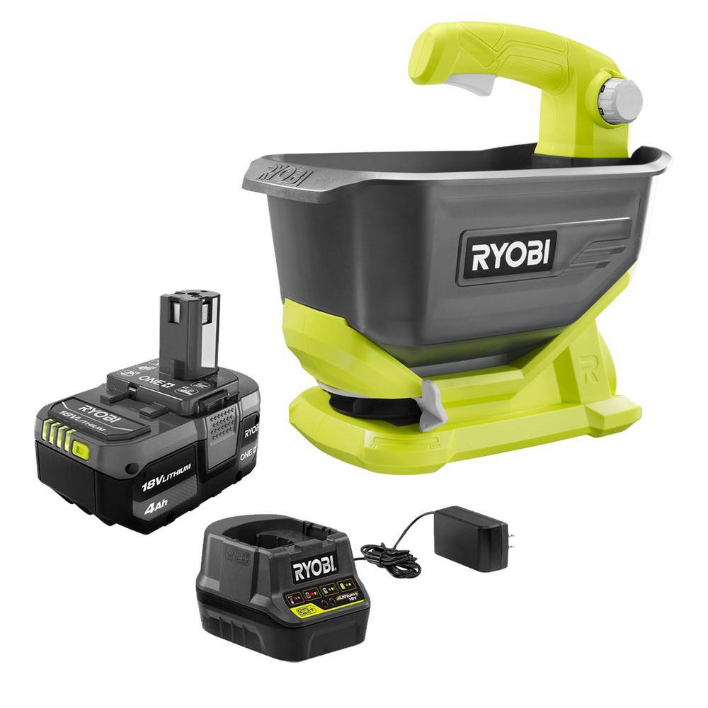 RYOBI P2402BTL-BK ONE+ 18V 1 Gal. Spreader with 4.0 Ah Battery and Charger
