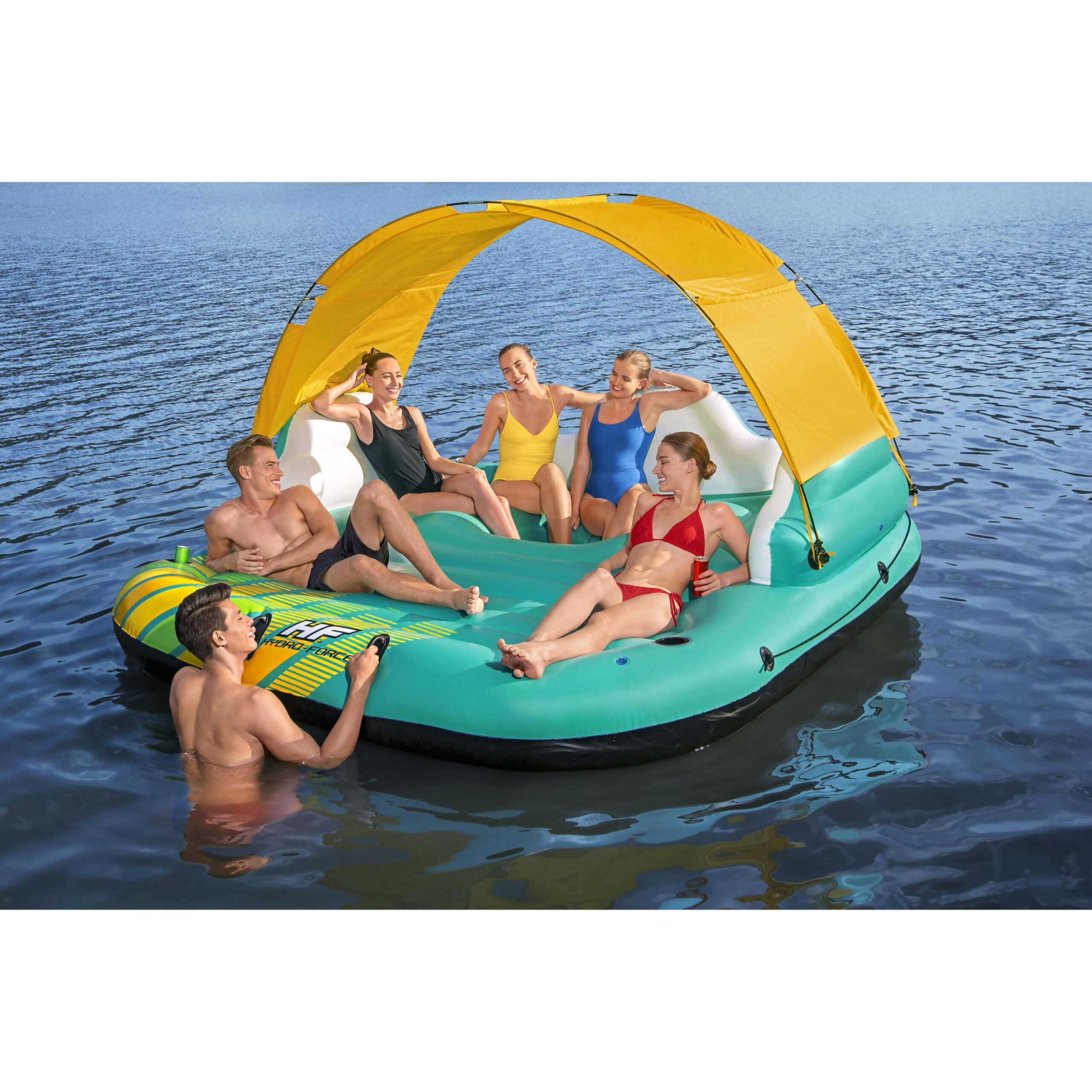 Bestway - Hydro-Force 9'6 Sunny Lounge 5-Person Inflatable Island Blue Adult