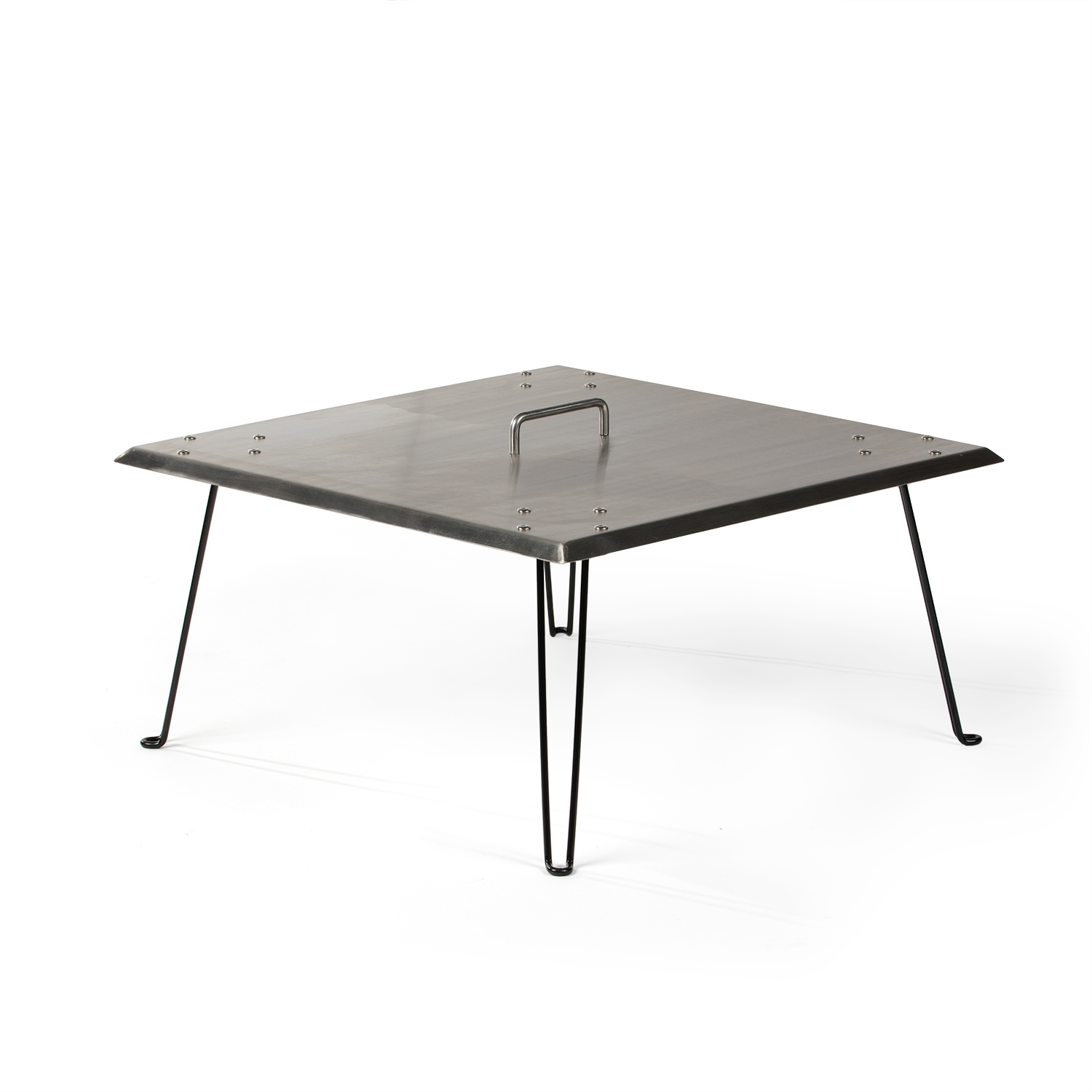 Titan Great Outdoors Fire Pit Heat Deflector. Pushes Heat Down and Out. Stainless-Steel with Carrying Handle