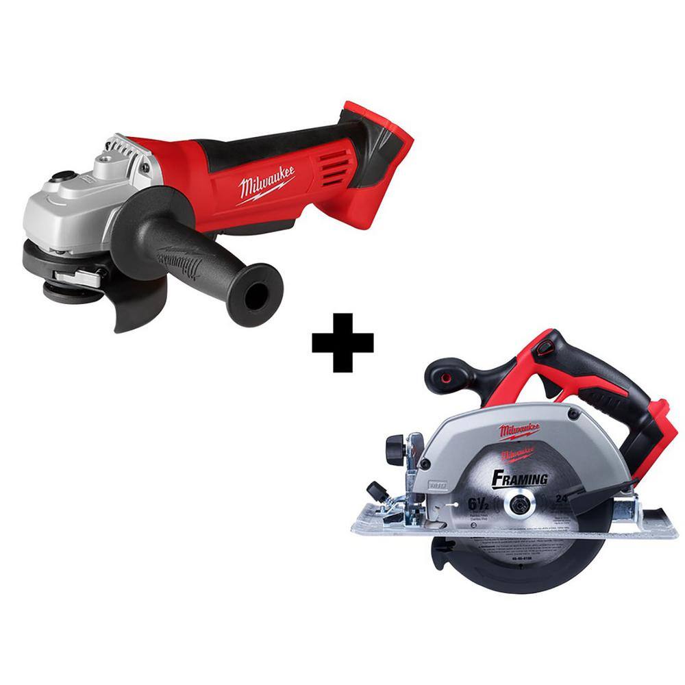 Milwaukee 2680-20-2630-20 M18 4-1/2 in. Cordless Cut-Off/Grinder With M18 6-1/2 in. Cordless Circular Saw