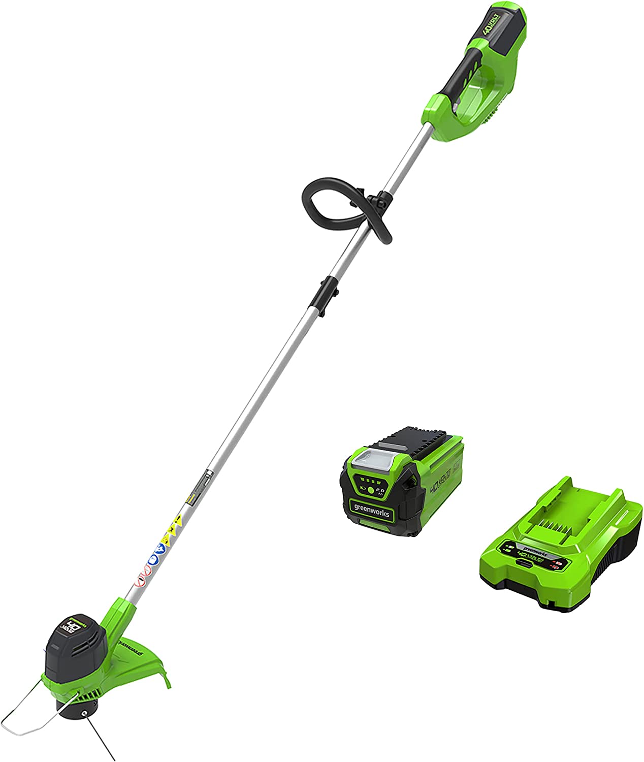 Greenworks 40V 12″ Cordless String Trimmer. 2.0Ah Battery and Charger Included