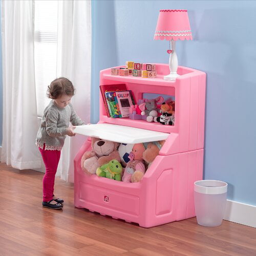Step2 Lift & Hide 38″H Kids Plastic Storage Bin and Toy Organizer. Pink