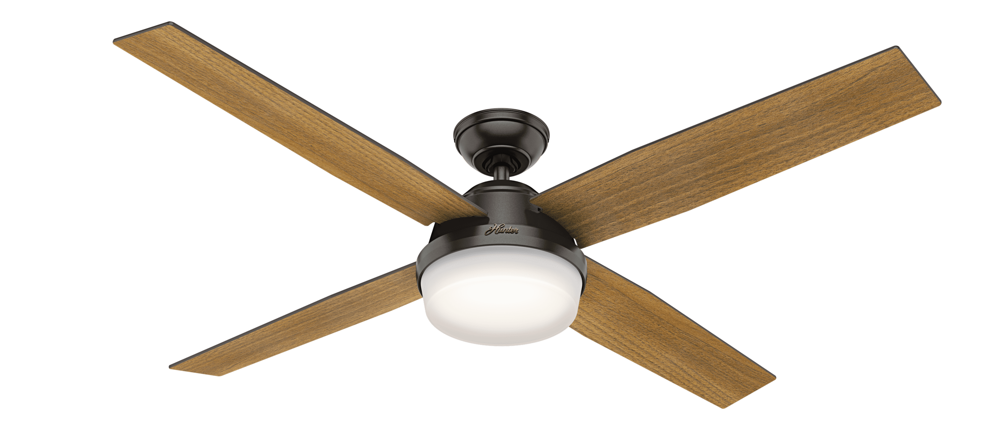 Hunter 60″ Dempsey Noble Bronze Ceiling Fan with Light Kit and Remote