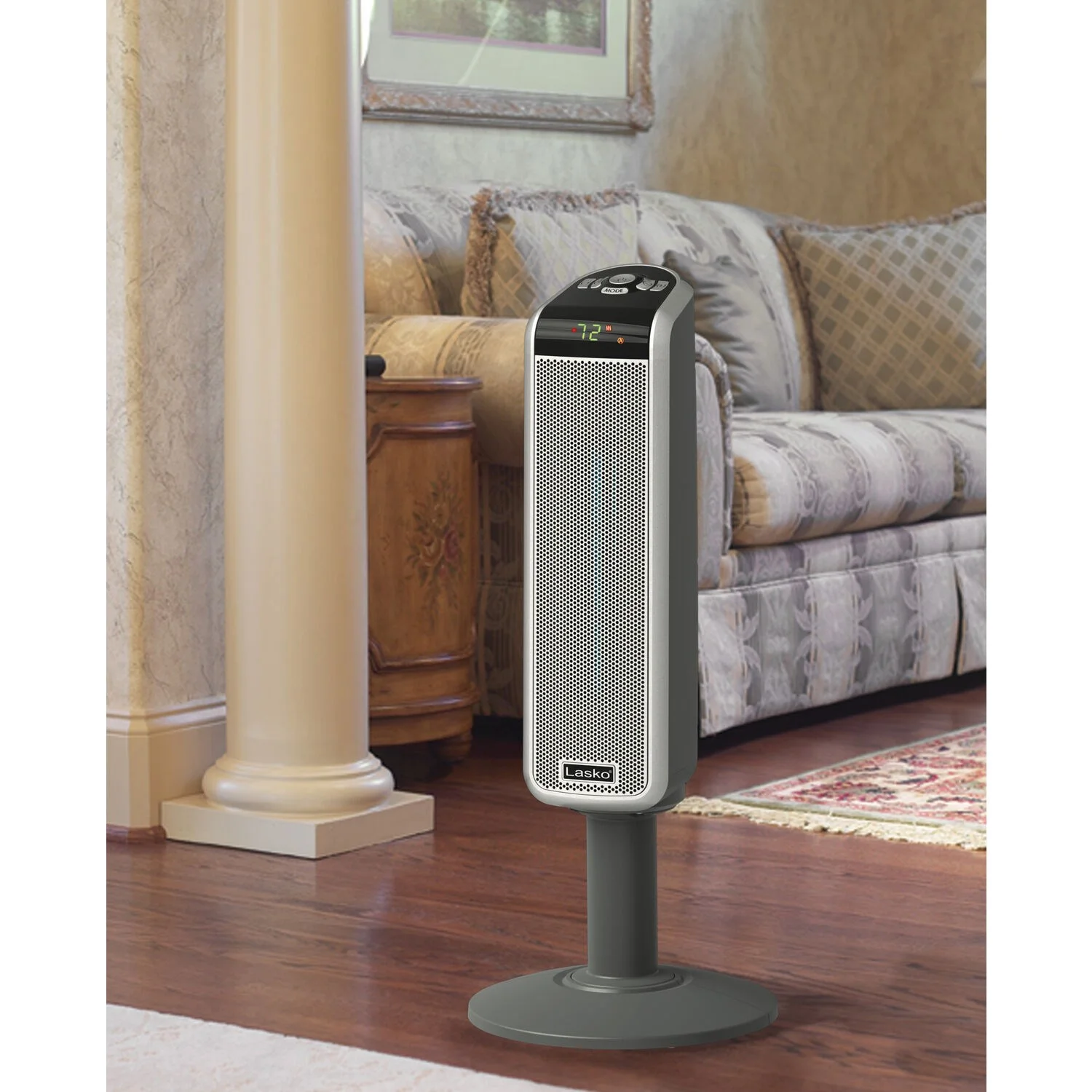 Lasko 1500 Watt Electric Tower Space Heater and Digital Display
