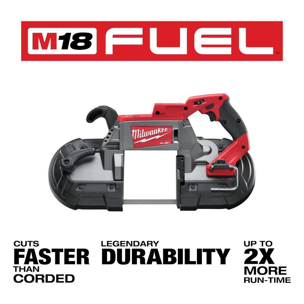 Milwaukee 2729-20-2854-20 M18 FUEL 18V Lithium-Ion Brushless Cordless Deep Cut Band Saw with M18 FUEL Compact 3/8 in. Impact Wrench