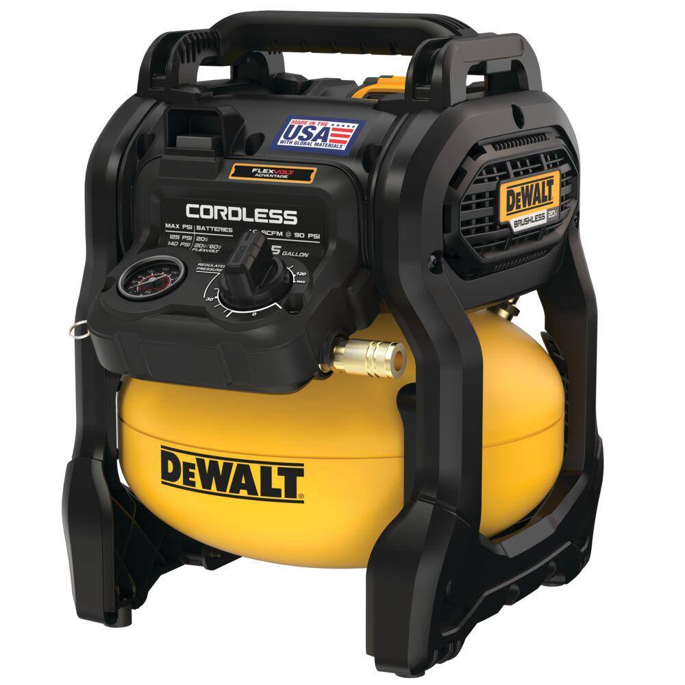 DEWALT DCC2520T1 2.5 Gal. 140 psi Portable 20V Cordless Air Compressor Kit with FLEXVOLT Advantage. 6.0Ah FLEXVOLT Battery. and Charger