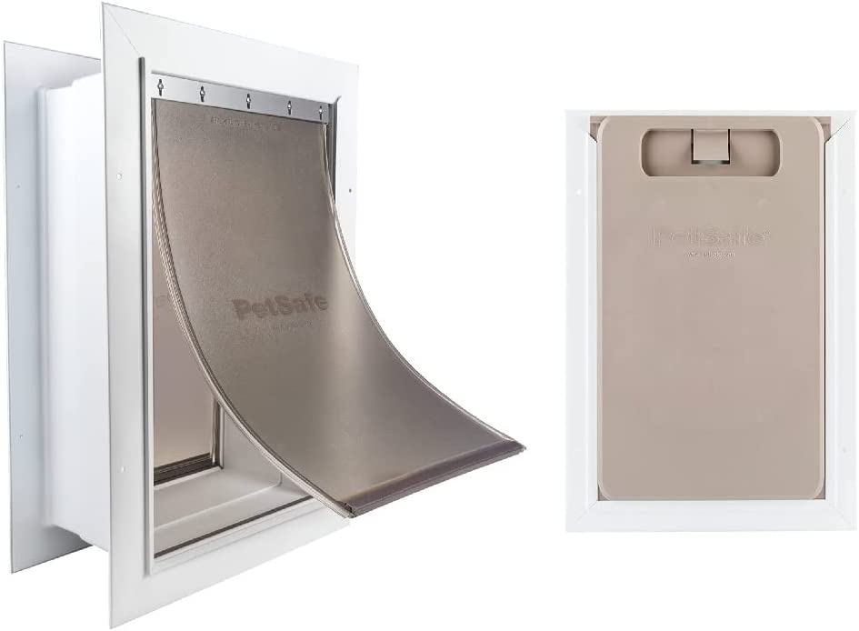 PetSafe ZPA00-16202 Medium Wall Entry Pet Door with Telescoping Frame - Insulates Better than Metal Doors. Energy Efficient Cat & Dog Door for Interior & Exterior Walls. Weatherproof. DIY. Easy to Install & Clean