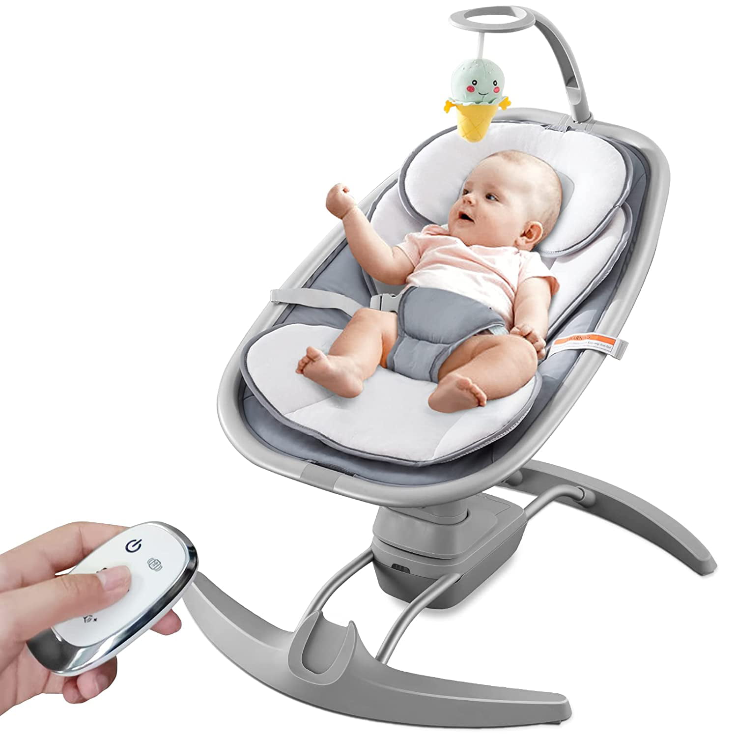 RONBEI Baby Swings for Infants Newborn. Electric Comfort Portable Baby Swing with 3 Swing Speeds Music Remote Control