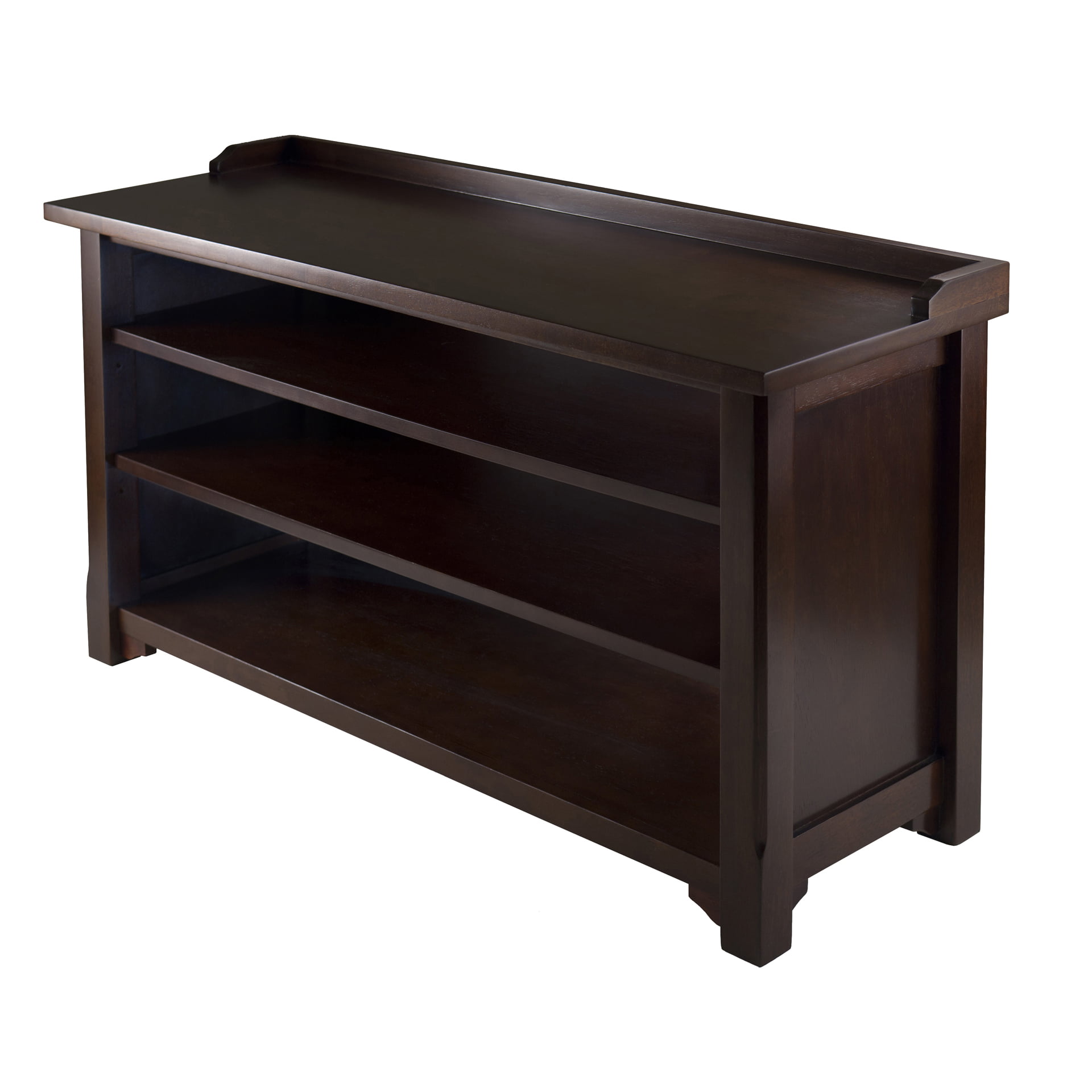 Winsome Wood Dayton Bench. Shoe Storage. Walnut Finish