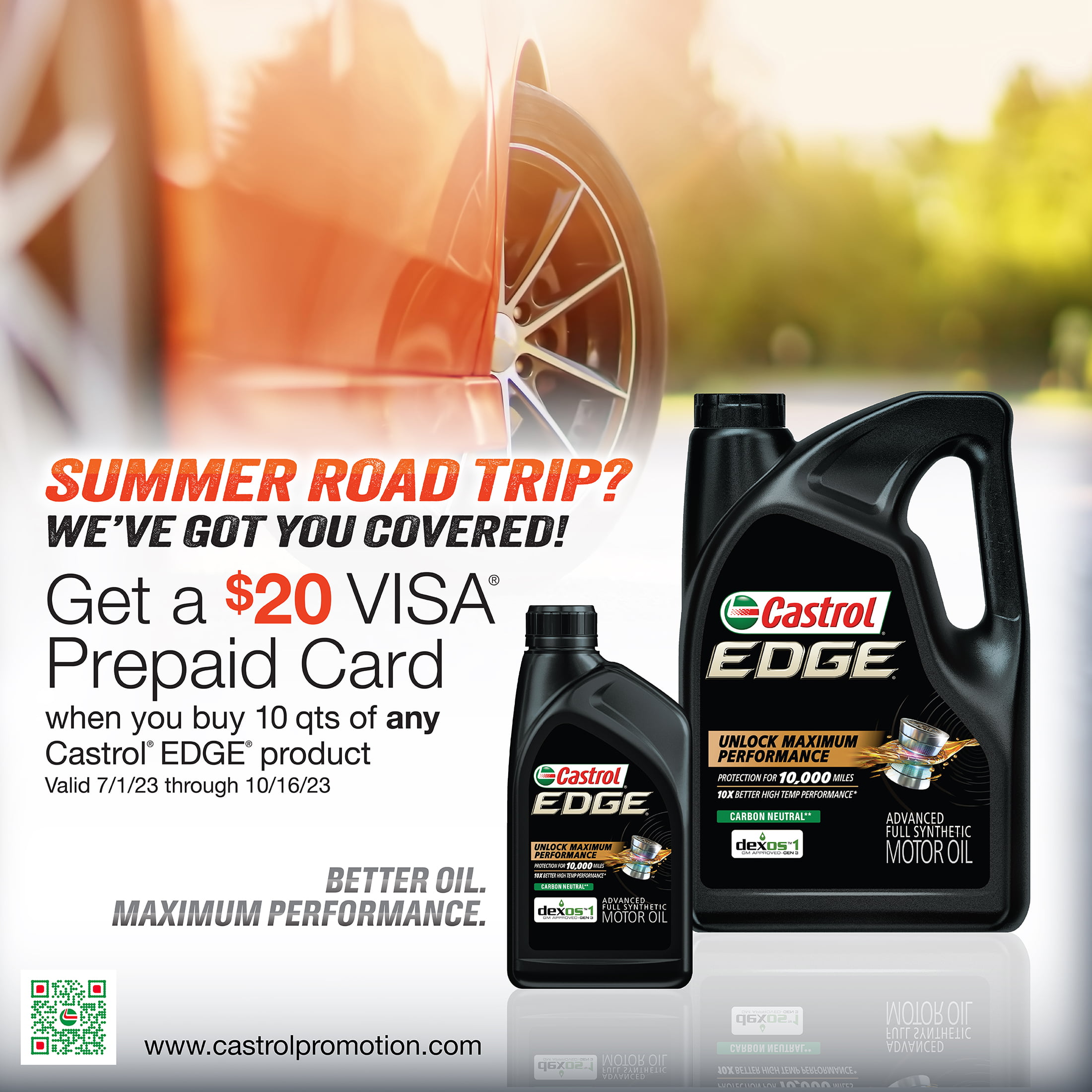 Castrol Edge High Mileage 5W-30 Advanced Full Synthetic Motor Oil. 1 Quart. Case of 6