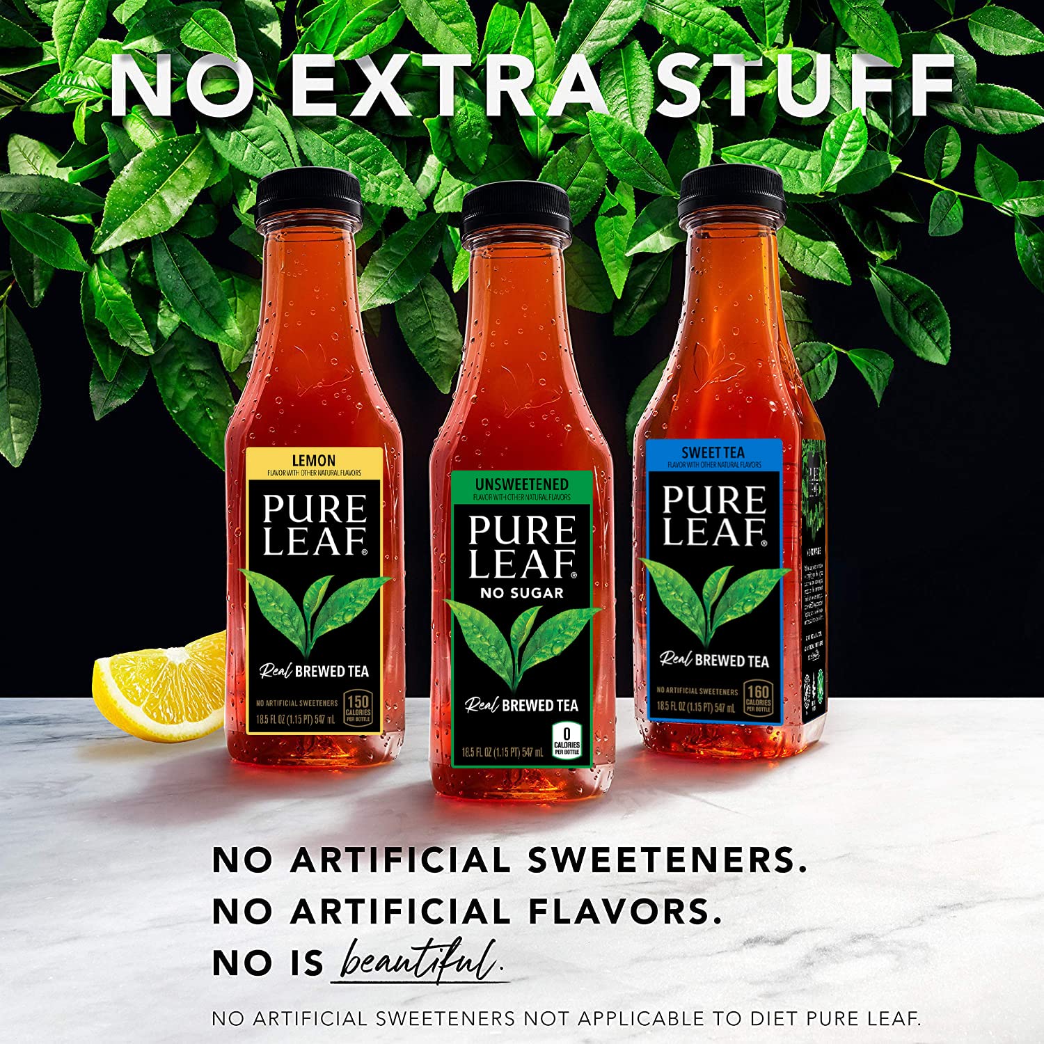 Pure Leaf Iced Tea. Unsweetened Black Tea. 18.5 Oz Bottles (12 Pack)