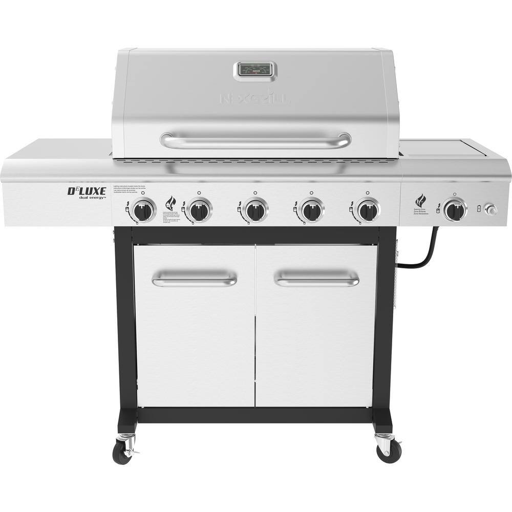 Nexgrill 5-Burner Propane Gas Grill in Stainless Steel and Black with Side Burner