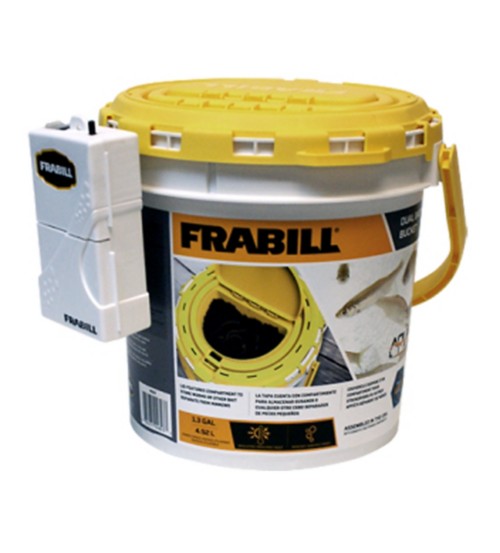 Frabill Insulated Dual Bait Bucket with Clip-On Aerator