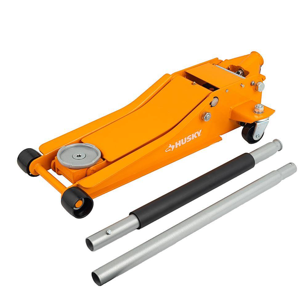 Husky HD00120-OR-TH 3-Ton Low Profile Floor Jack with Quick Lift. Orange