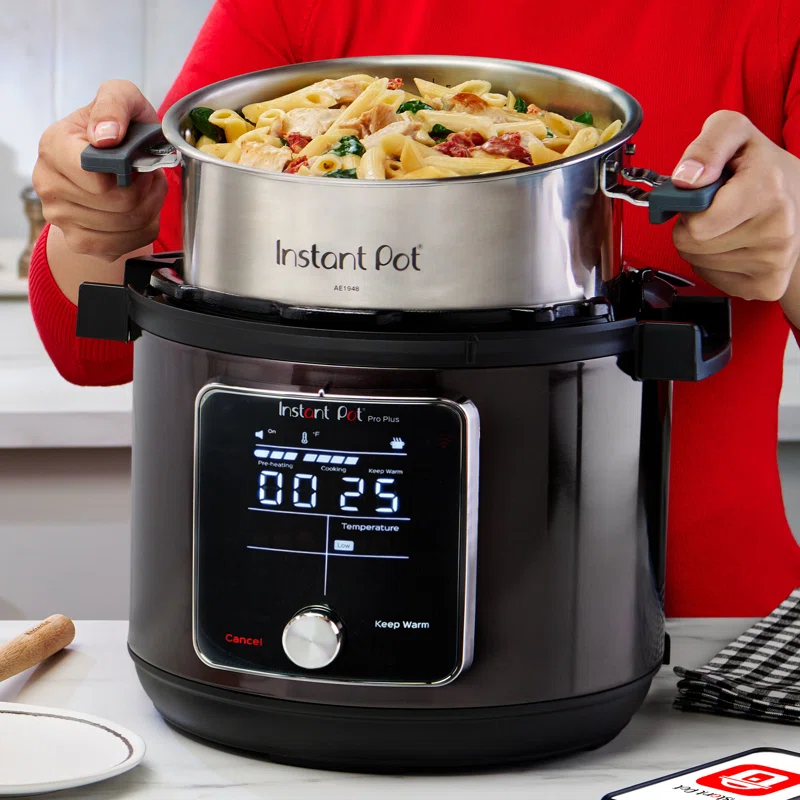 Instant Pot Pro Plus Wi-Fi Smart 10-in-1. Pressure Cooker. Slow Cooker. Rice Cooker. Steamer. Sauté Pan. Yogurt Maker. Warmer. Canning Pot. Sous Vide. Includes App with Over 800 Recipes. 6 Quart