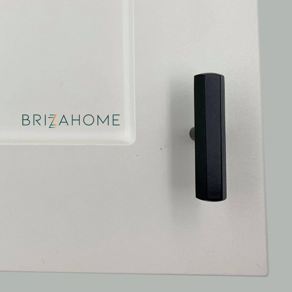 Pyramid Home Decor 25x(CH011-G50) Brizza Series 2 in. (50 mm) Black Matte Solid Brass Hexagonal T-Bar Cabinet Knob (25-Pack)