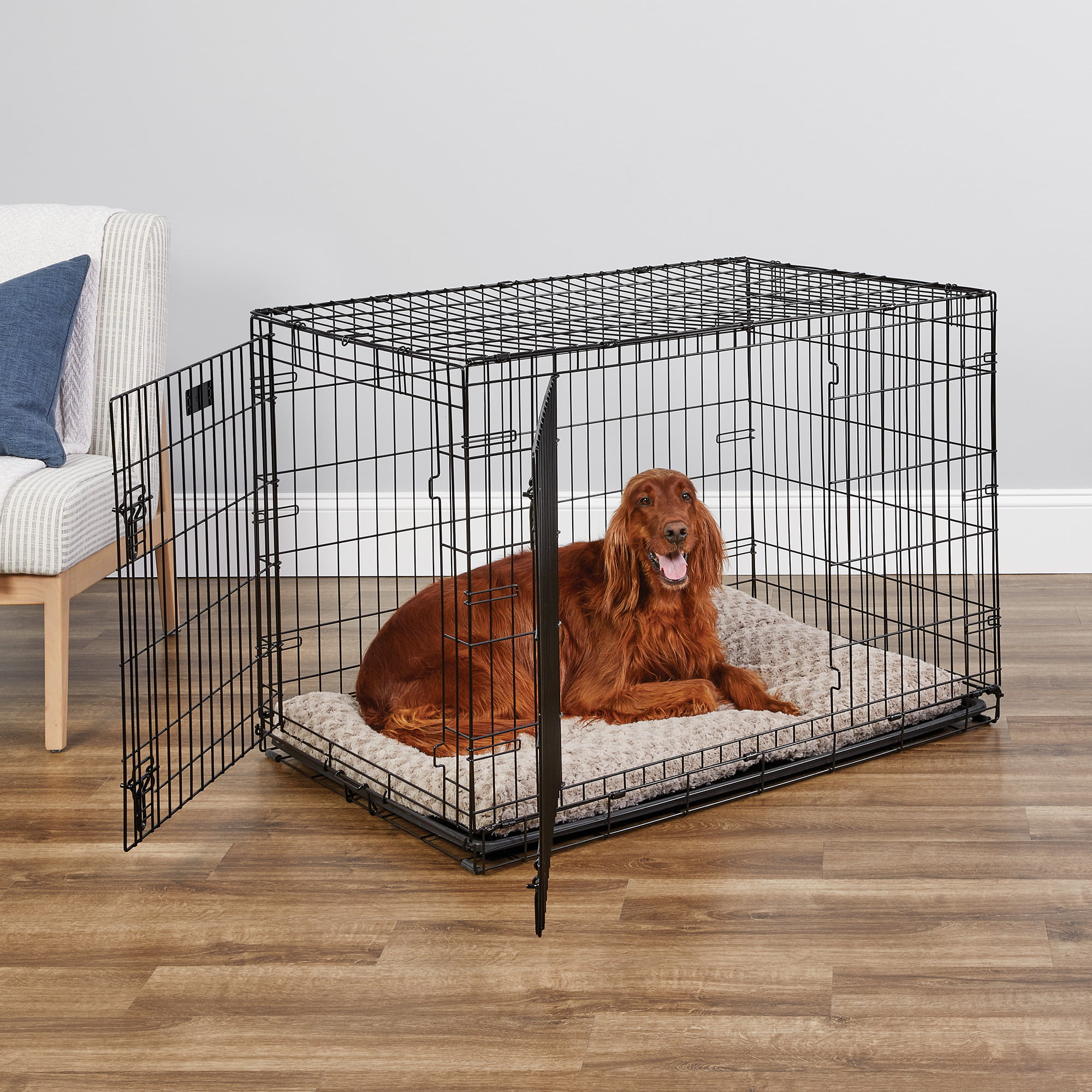 MidWest Homes For Pets Double Door iCrate Metal Dog Crate. 42″