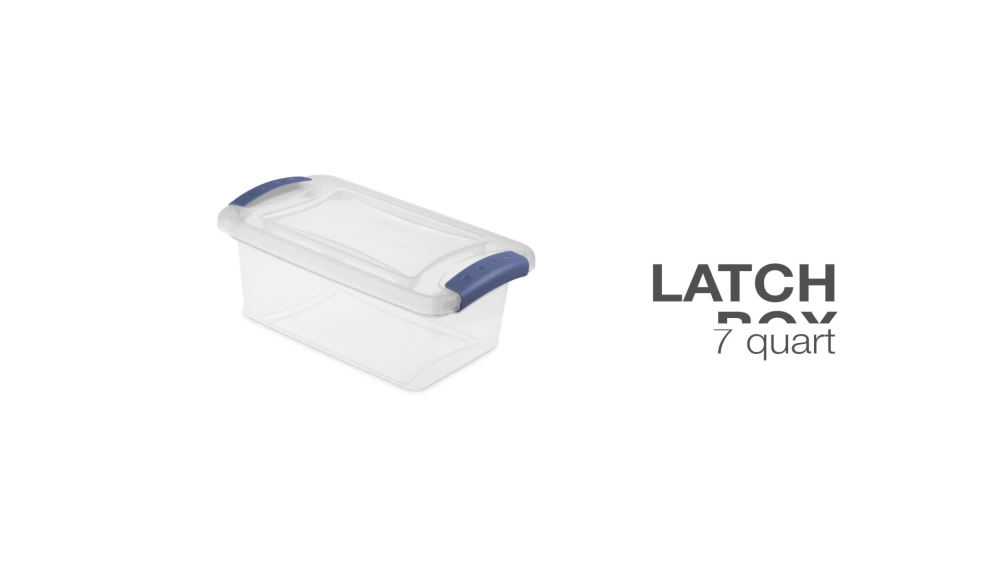 Sterilite 7 Qt. Latch Box Plastic. Stadium Blue. Set of 14