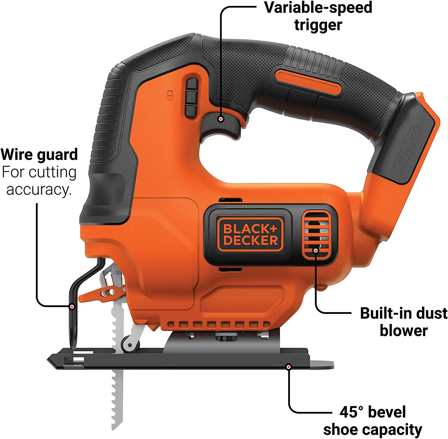 BLACK+DECKER Jig Saw BDCJS20B 20-Volt MAX Lithium-Ion Cordless (Tool-Only)