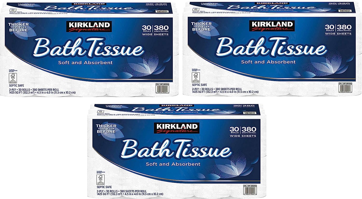 Kirkland Signature Bath Tissue. 2-Ply. 425. 3 Pack (30 count)