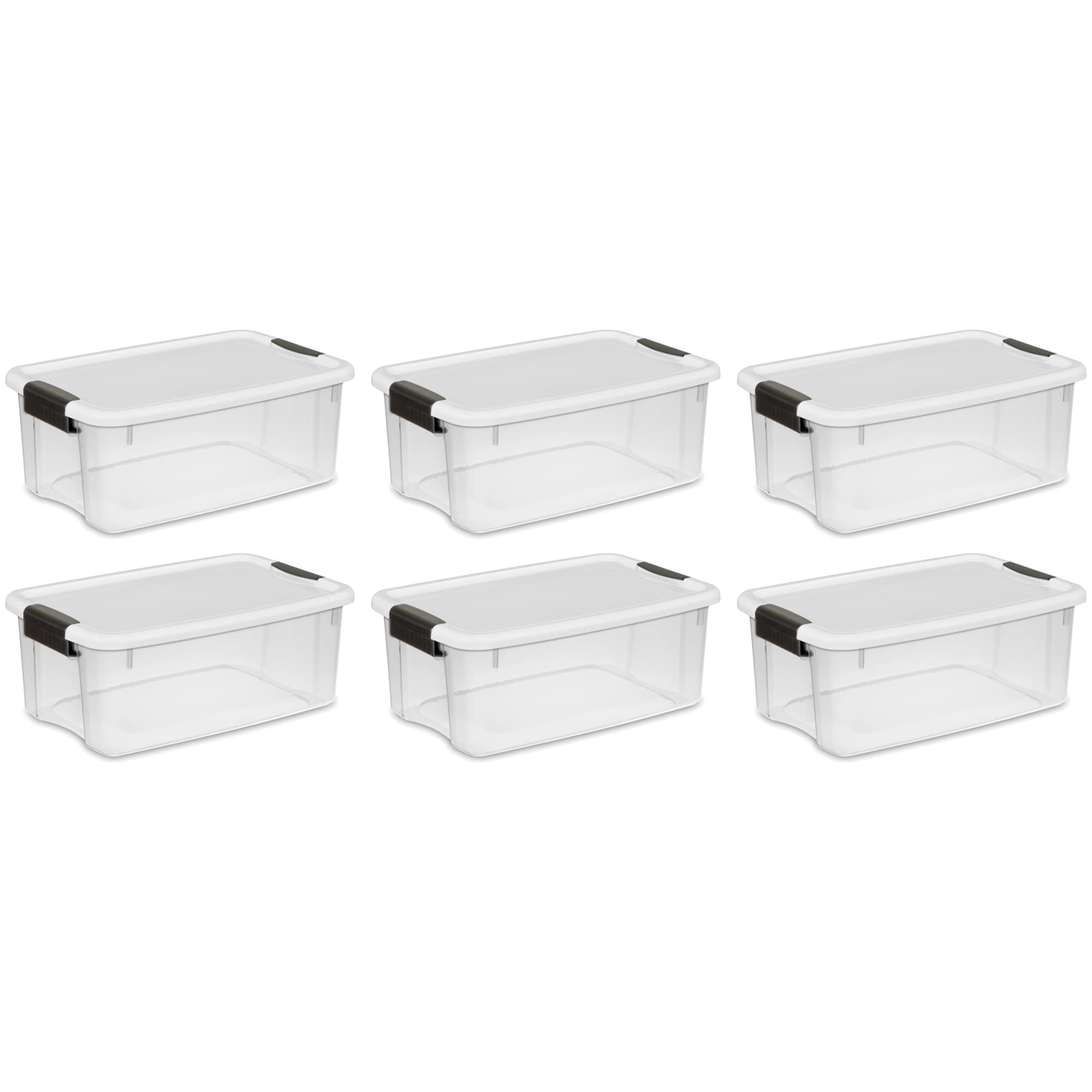 Sterilite Corporation 6-Pack Medium 4.5-Gallons (18-Quart) Clear Tote with Latching Lid
