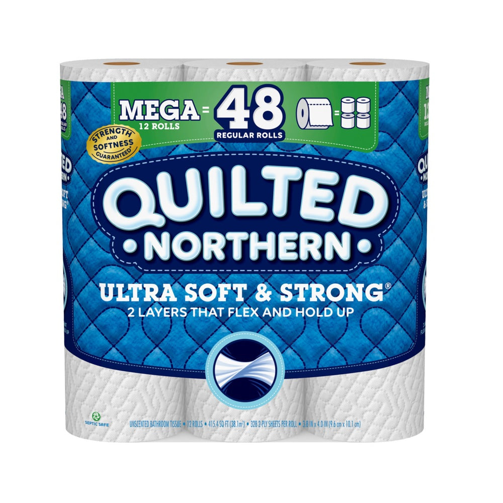 New Quilted Northern 94443 Ultra Soft & Strong Toilet Paper. White.Each
