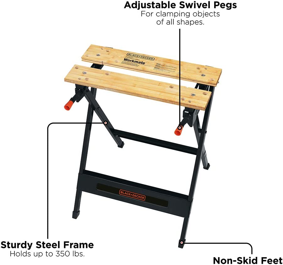 BLACK+DECKER Workmate Portable Workbench. 350-Pound Capacity (WM125)
