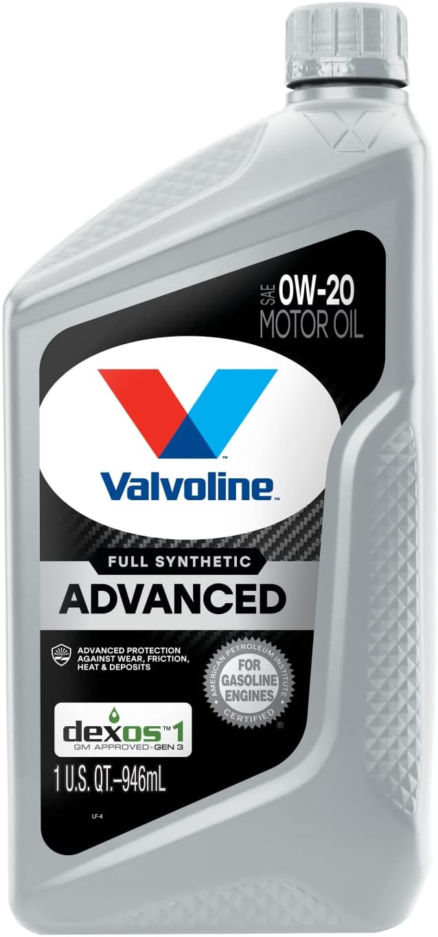 Valvoline Advanced Full Synthetic SAE 0W-20 Motor Oil 1 QT. Case of 6