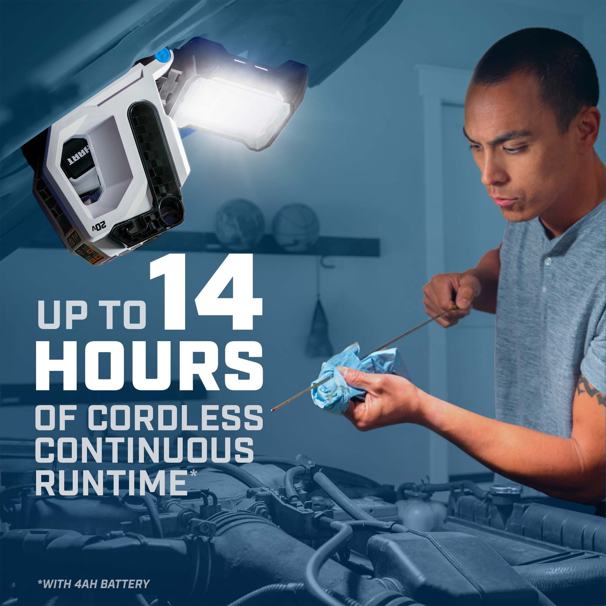 HART 20-Volt Hybrid LED Magnet Light. 1.500 Lumens (Battery Not Included)