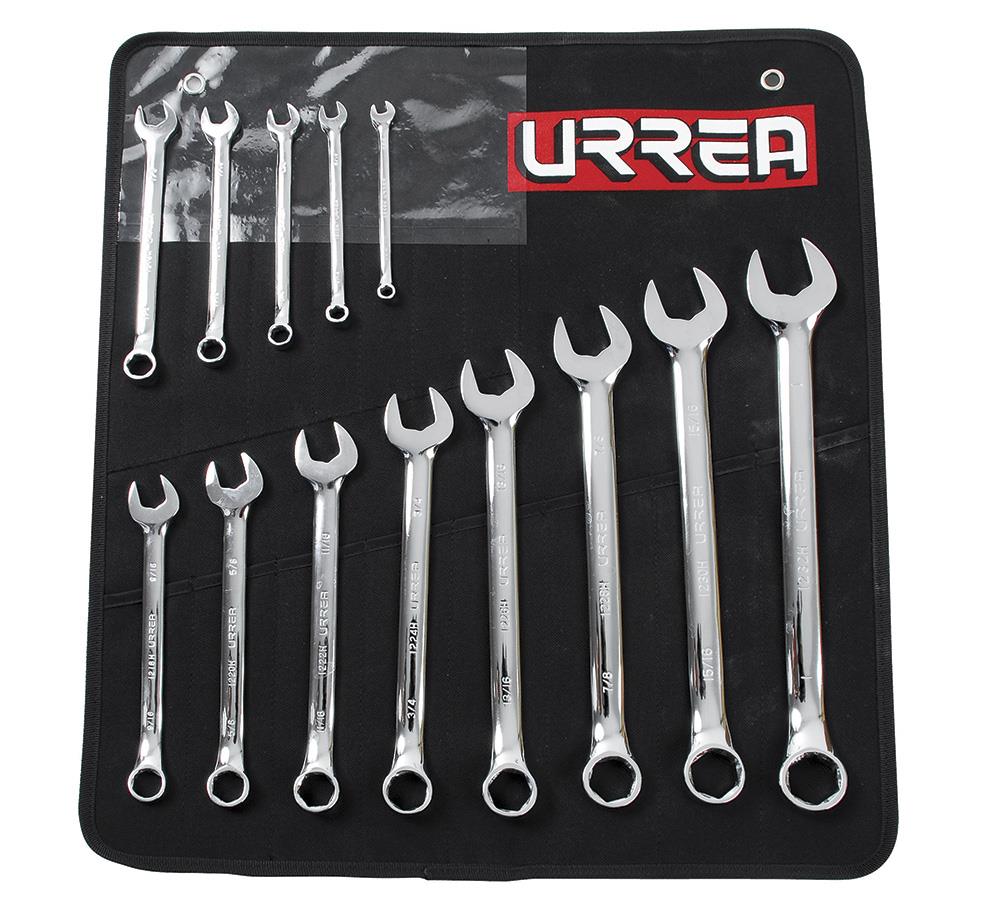 URREA 6-Piece Set 6-point Standard (SAE) Standard Combination Wrench Includes Soft Case