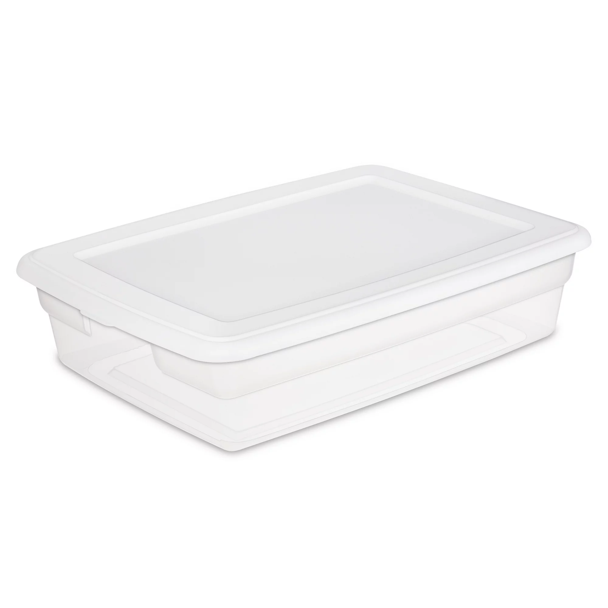 Sterilite 28 Qt. Storage Box Plastic. White. Set of 10