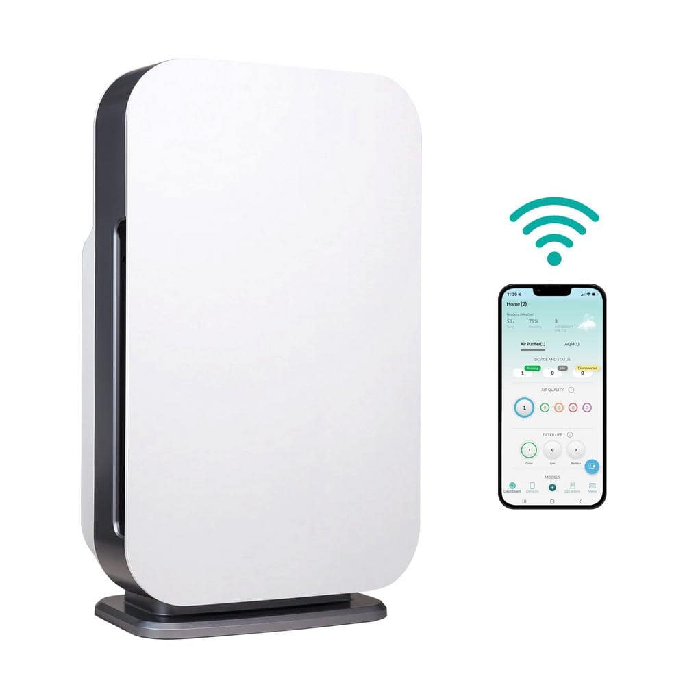 Alen BreatheSmart-45i-Pure-White BreatheSmart 45i Air Purifier with Pure. True HEPA Filter for Allergens. Dust. Mold. and Germs - 800 SqFt