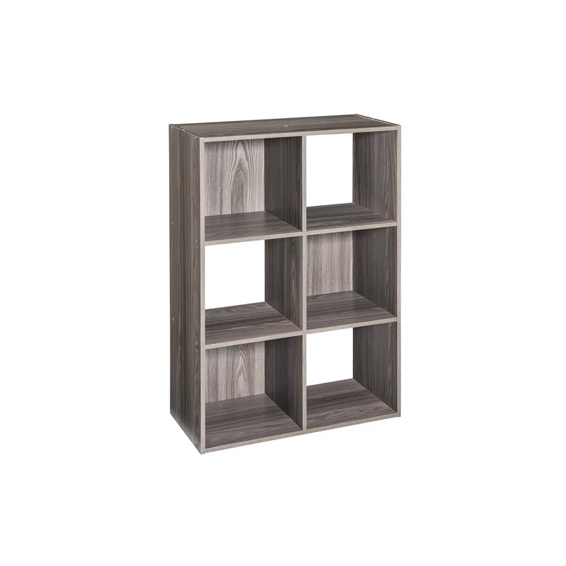 ClosetMaid Cubeicals 6 Cube Storage Shelf Organizer Bookshelf Stackable. Vertical or Horizontal. Easy Assembly. Wood. Natural Gray Finish