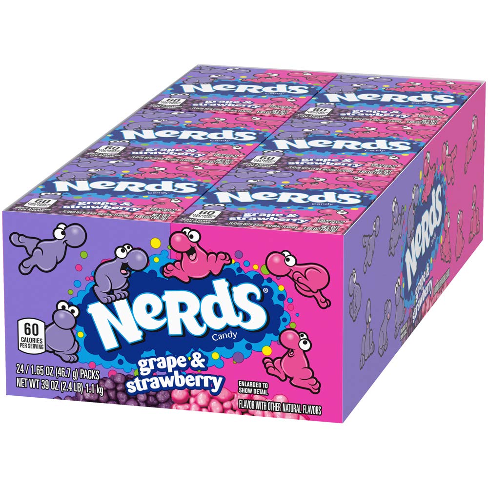 Nerds Grape & Strawberry Candy. 1.65 Ounce. Pack Of 24