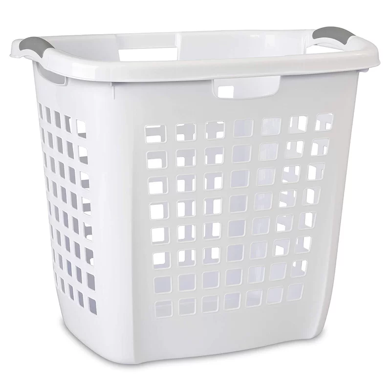 Sterilite 12258004 Ultra Easy Carry Hamper. White Hamper w/Titanium Inserts. 4-Pack