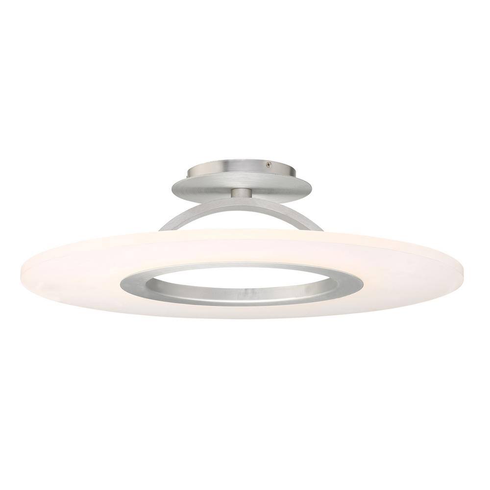 WAC Lighting  Elektron 28 in. 1-Light Brushed Aluminum LED Semi-Flush Mount