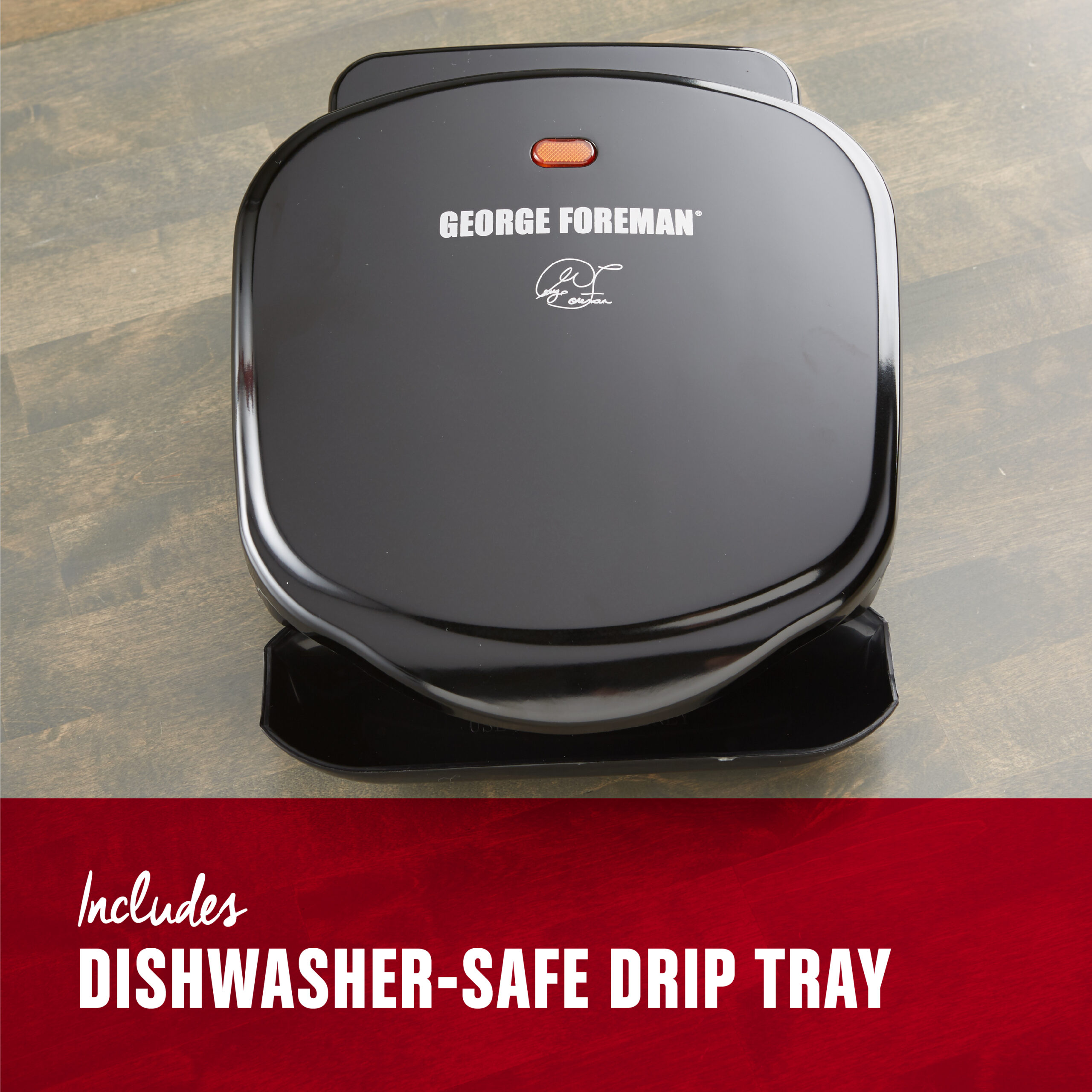 George Foreman 2-Serving Classic Plate Electric Indoor Grill and Panini Press. Black. GR10B