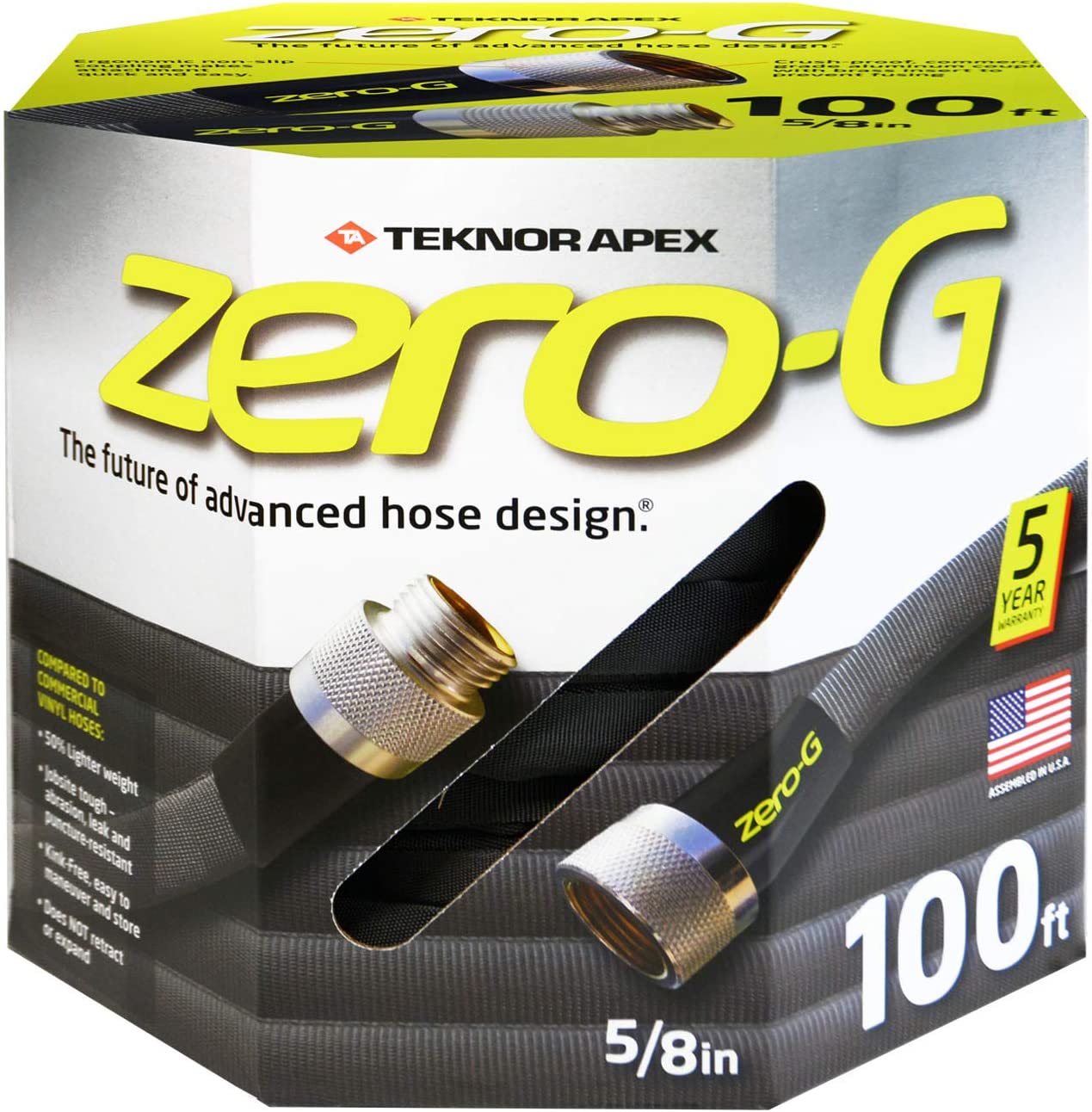 zero-G 4001-100 Garden Hose. 5/8″ x 100′. Gray
