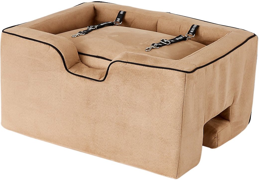 Pet Gear Large Car Booster. Removable Comfort Pillow. Safety Tether Included. Installs in Seconds. No Tools Required. Large. Tan