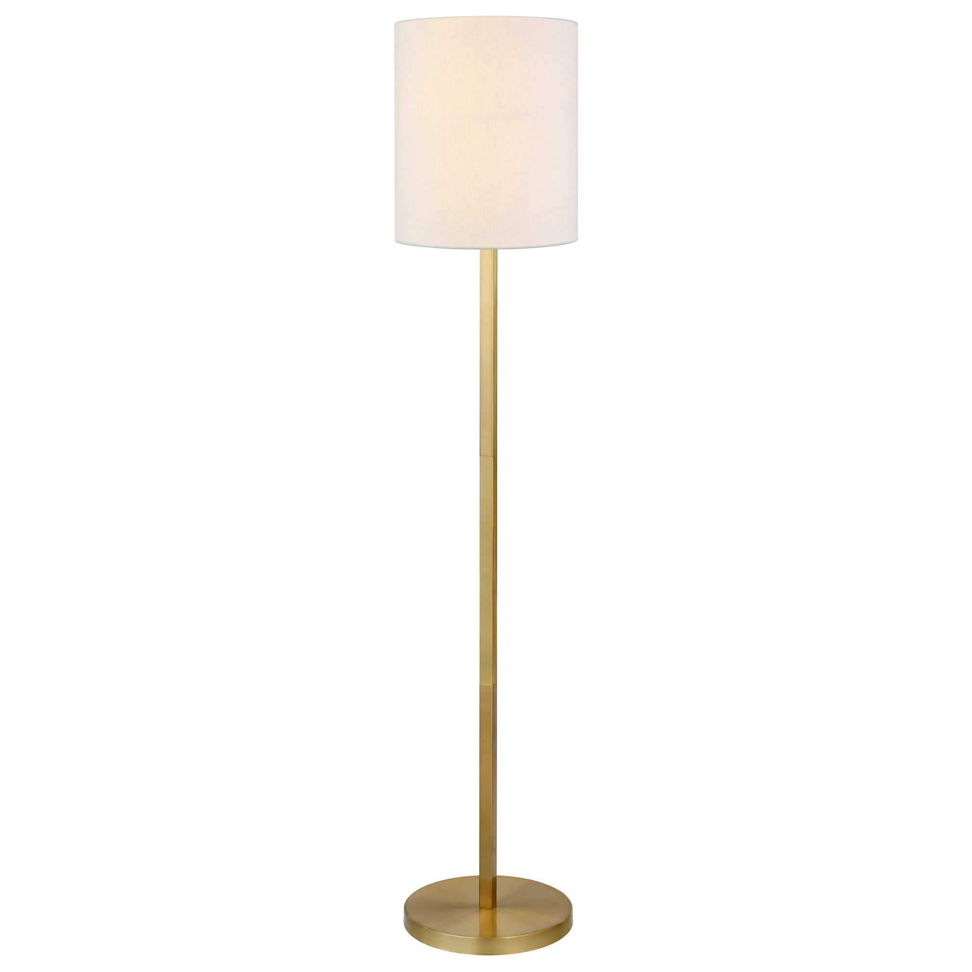 Evelyn&Zoe Traditional Floor Lamp with Round Base. Brass