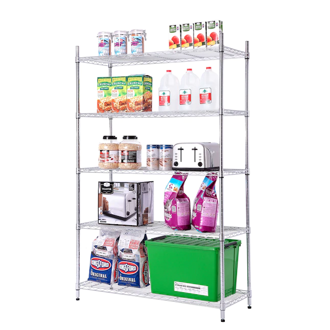 Style Selections Steel 5-Tier Utility Shelving Unit (47.7-in W x 18-in D x 72-in H)
