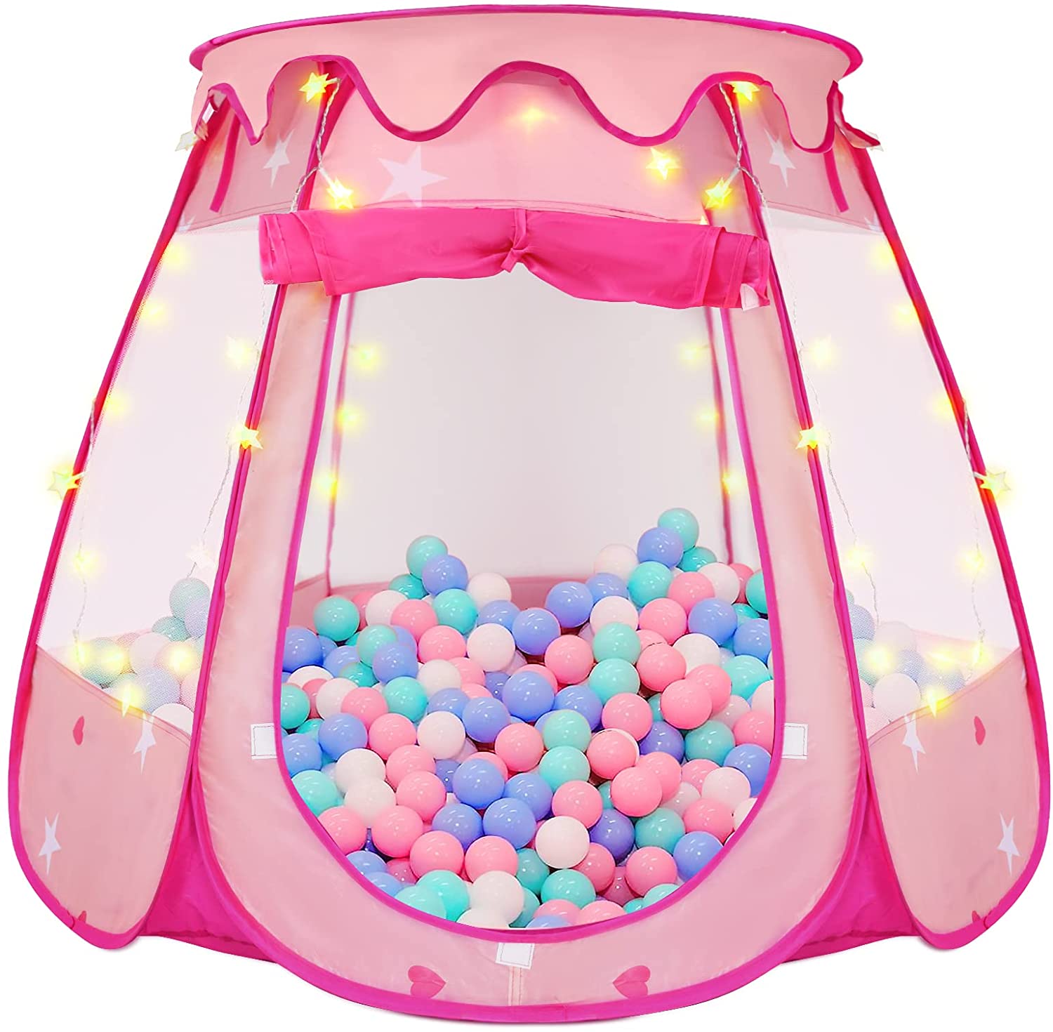 ZUOSEN Pop Up Princess Tent with Star Lights