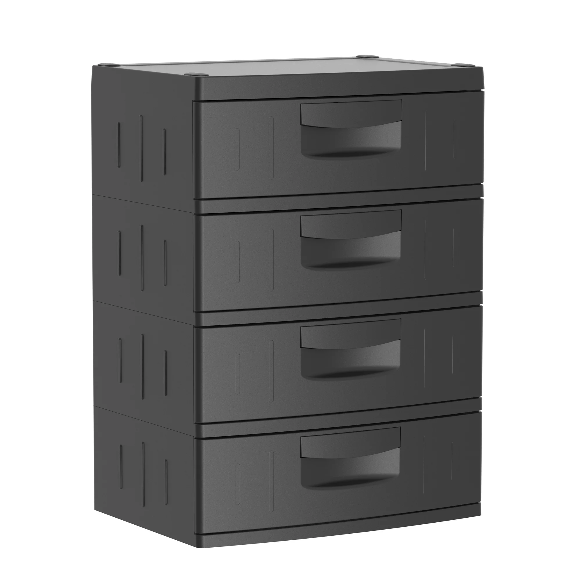 Hyper Tough 4 Drawer Plastic Garage Storage Cabinet 18.7″D x 25.39″W x 35.31″H. Black