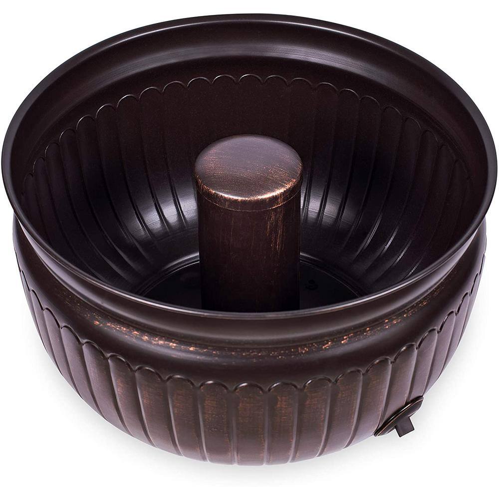 BirdRock Home 11063 Distressed Bronze Ribbed Garden Hose Pot with Open Top