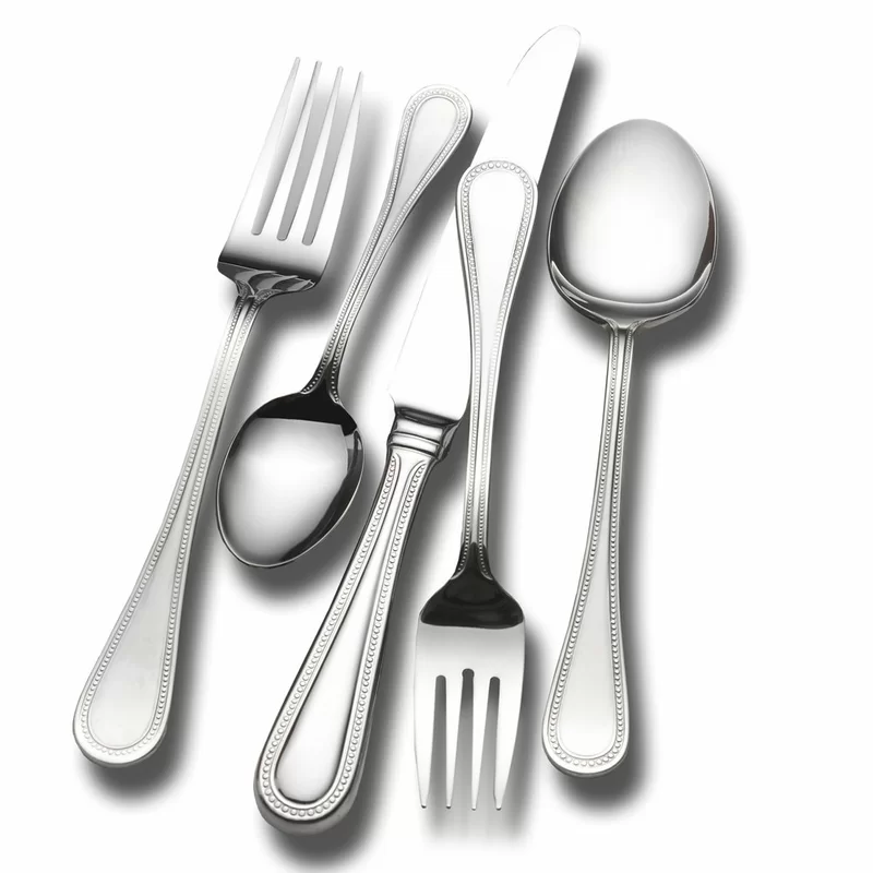 Wallace Continental Bead Stainless Steel Flatware Set - Service for 12