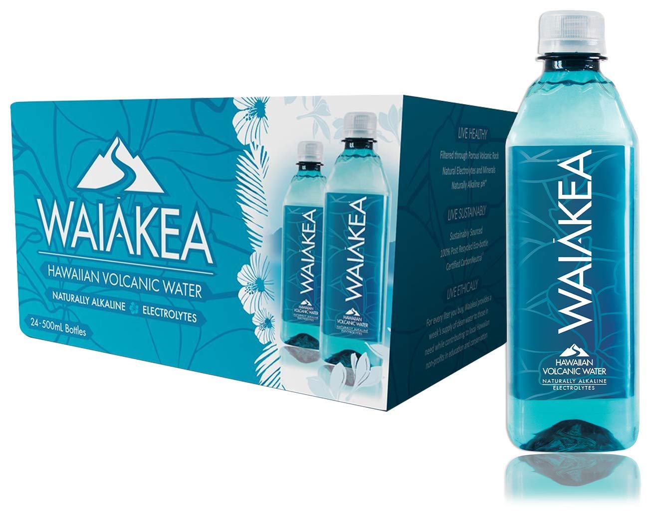 Waiakea Hawaiian Volcanic Water. Naturally Alkaline. 405.6 Fl Oz (Pack of 24)