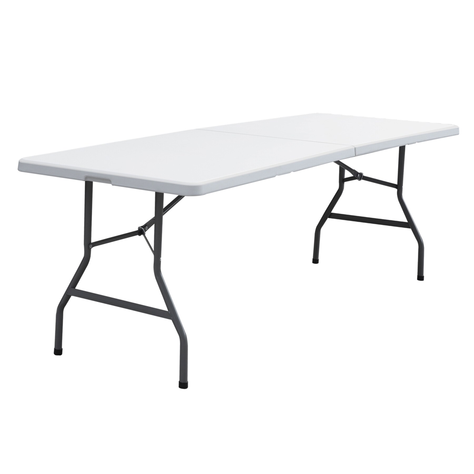 SuperDeal 8ft x 2.5ft Rectangle Folding Table Portable Picnic W/Handle White