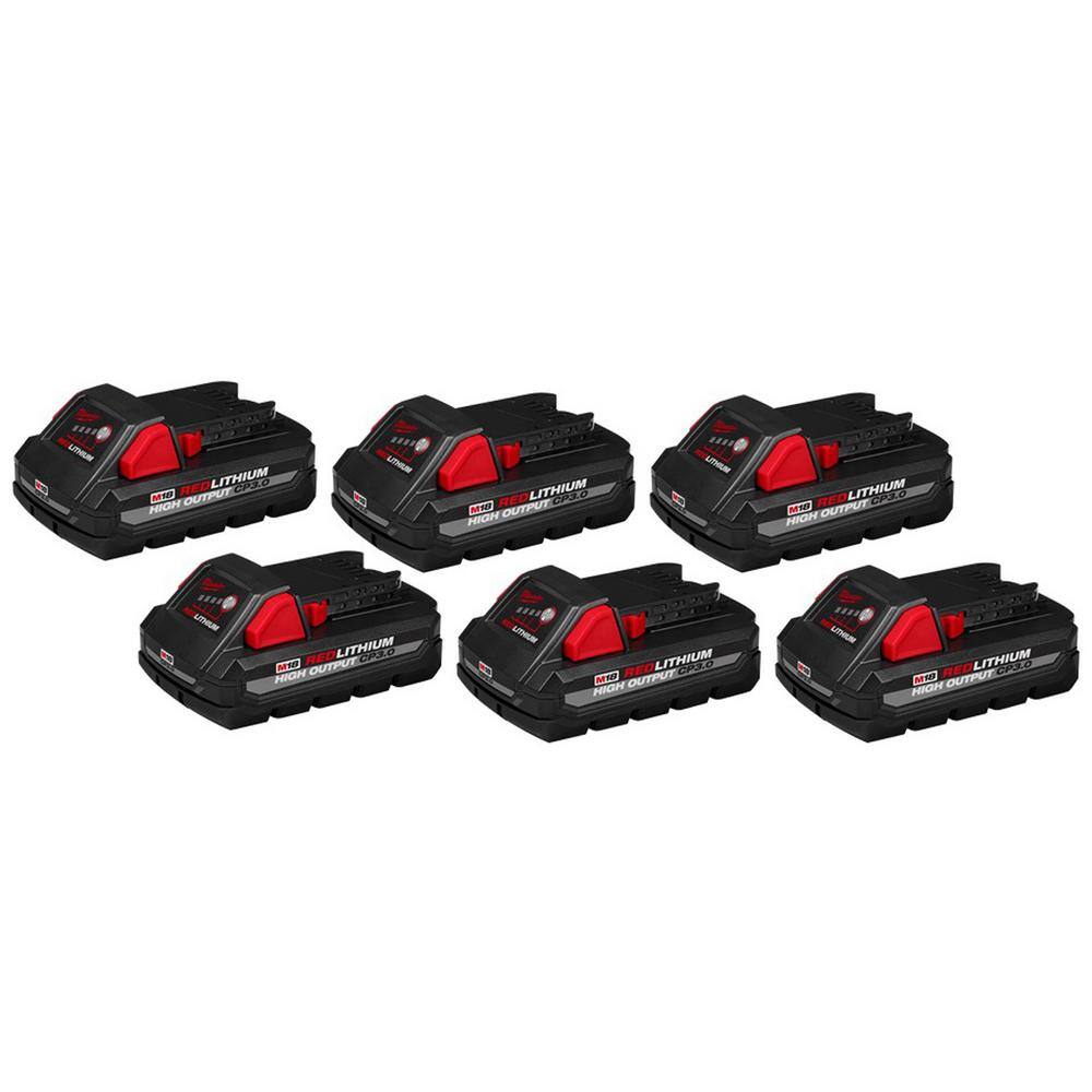 Milwaukee 48-11-1837-48-11-1837-48-11-1837 M18 18-Volt Lithium-Ion High Output CP 3.0Ah Battery Pack (6-Pack)